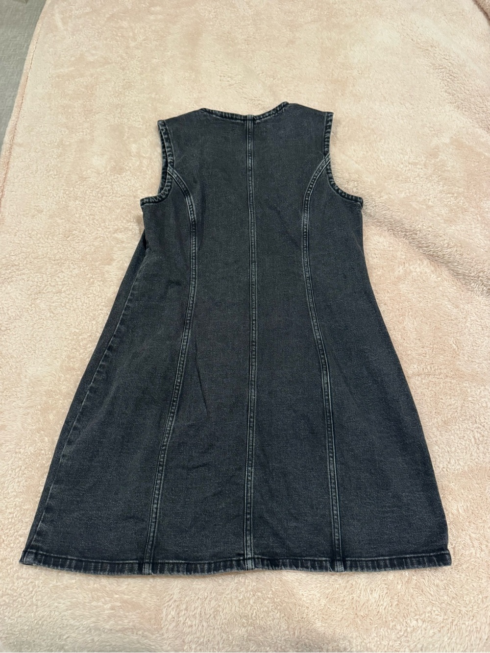 Abercrombie Classic Black Denim Button-Front Dress - Picture 2 of 3